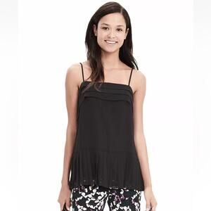 Banana Republic Women’s Pleated Chiffon Cami Black Size XS